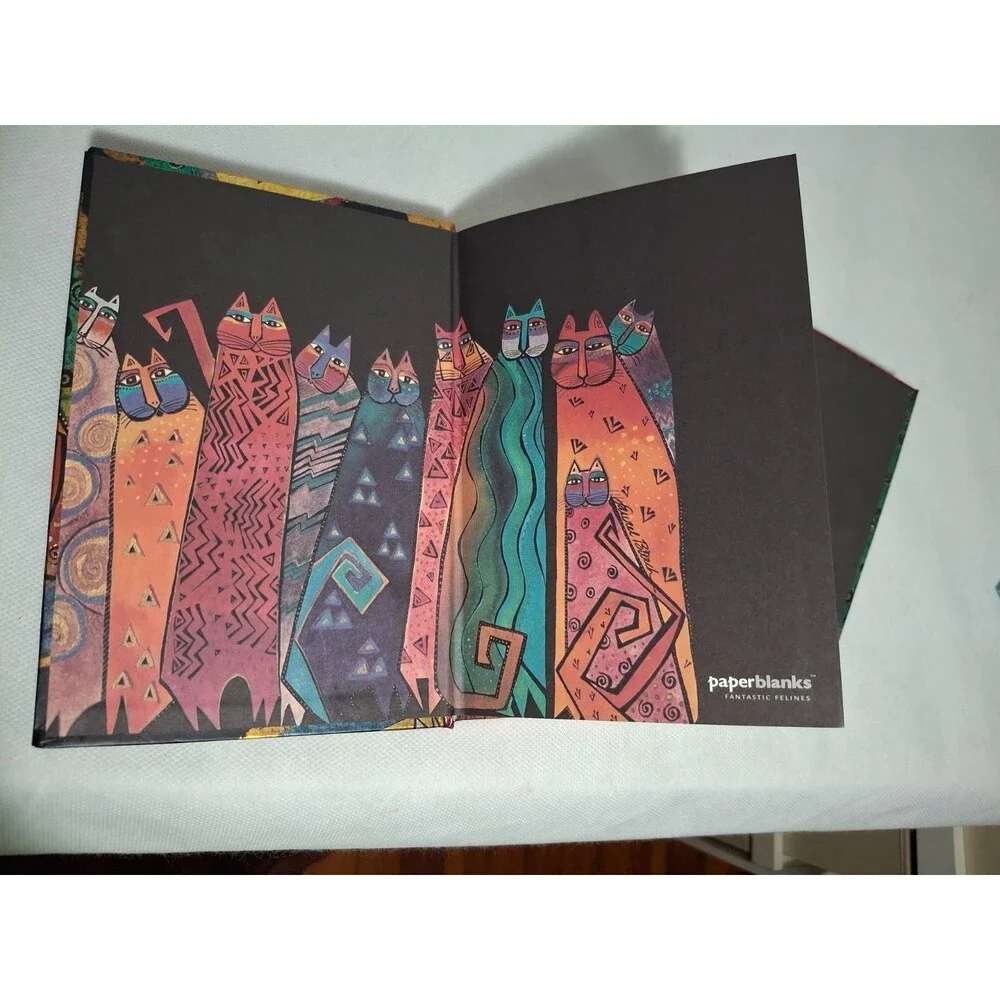 Vintage LAUREL BURCH Santa Fe Felines Embossed Journal Notebook Metallic Cat